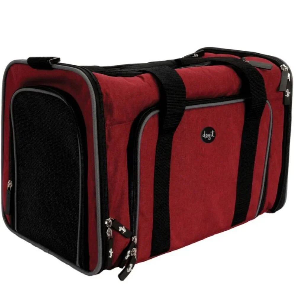 NEW Expandable Small Dog Cat Pet Travel Carrier RED
